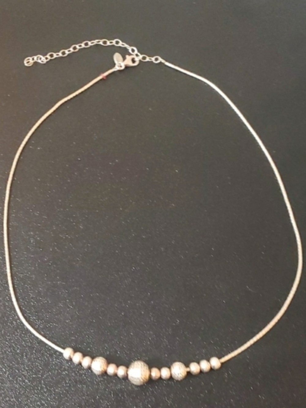 Elegant Silver Beaded Women's Necklace - Minimalist Chain
